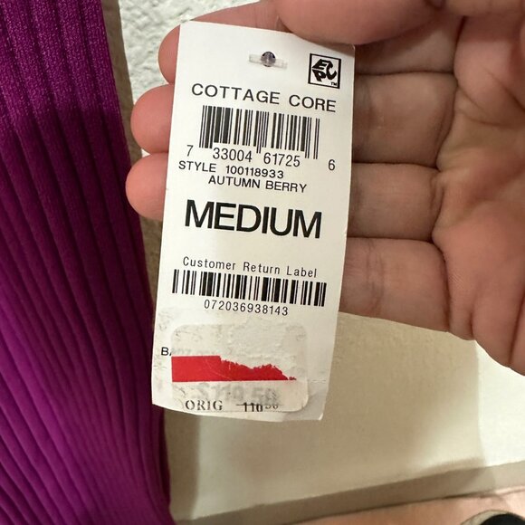 INC International Concepts Size Medium Autumn Berry Dolman Sleeve Ribbed Dress - Picture 4 of 12